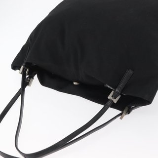 FENDI Tote Bag Nylon Black Silver Auth fm5308 -