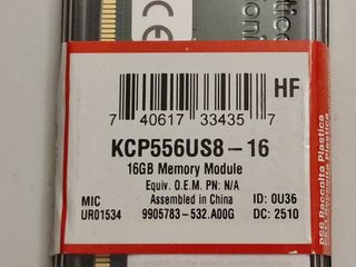 Memoria RAM 16gb DDR5 Kingston (NUEVA A ESTRENAR)