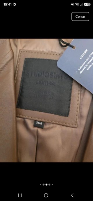 Chaqueta de piel marrón Studiosuits