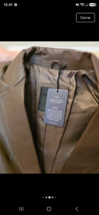 Chaqueta de piel marrón Studiosuits