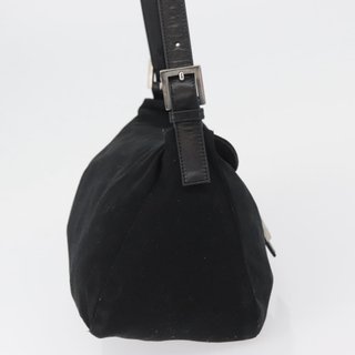 FENDI Mamma Baguette Shoulder Bag Nylon Black