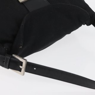 FENDI Mamma Baguette Shoulder Bag Nylon Black