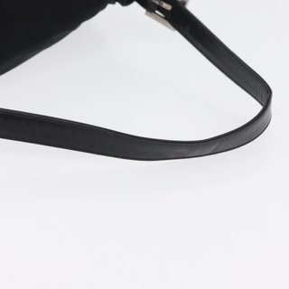 FENDI Mamma Baguette Shoulder Bag Nylon Black