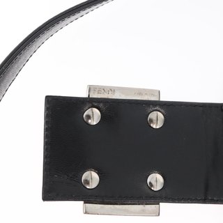 FENDI Mamma Baguette Shoulder Bag Nylon Black