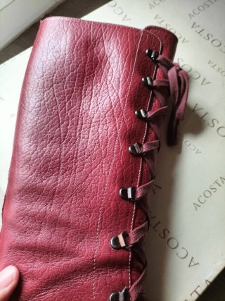 Botas altas piel burdeos Acosta talla 40