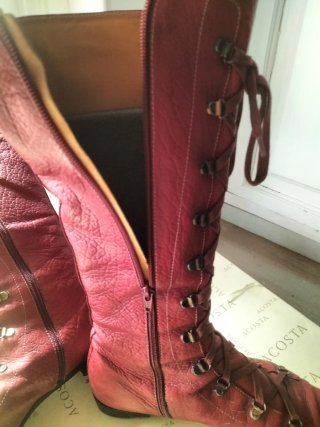 Botas altas piel burdeos Acosta talla 40