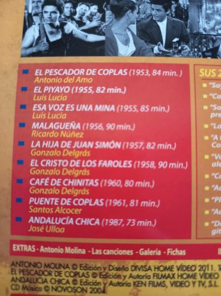 Lote 9 Películas DVD Antonio Molina + CD Música