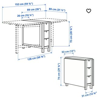 Mesa extensible Norden blanca