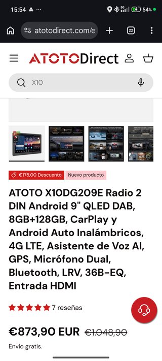 Pantalla ATOTO X10DG209E 9