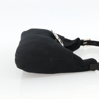 FENDI Mamma Baguette Shoulder Bag Nylon Black