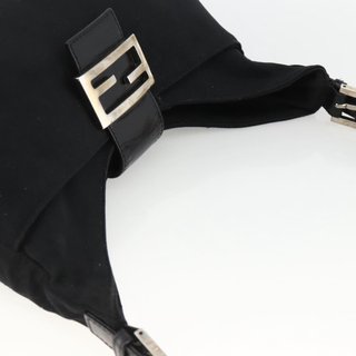 FENDI Mamma Baguette Shoulder Bag Nylon Black
