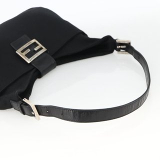 FENDI Mamma Baguette Shoulder Bag Nylon Black