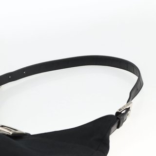 FENDI Mamma Baguette Shoulder Bag Nylon Black
