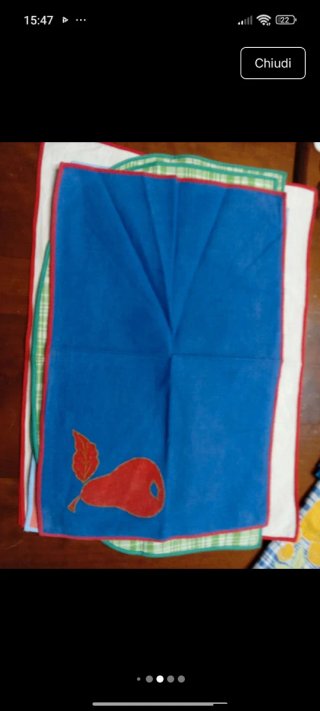Tovagliette ricamate a mano, vintage, cotone