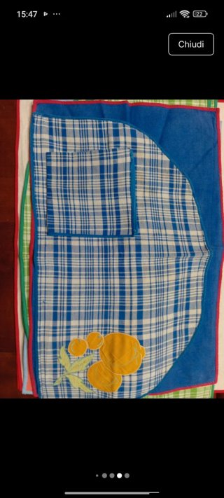 Tovagliette ricamate a mano, vintage, cotone