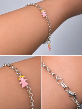 Pulsera de Plata con Dijes de Niña