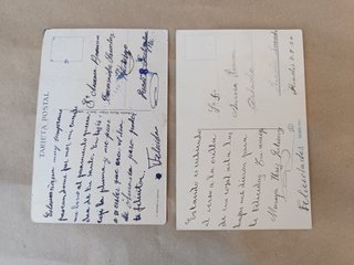 Lote 2 Tarjetas Postales Antiguas 1946/47