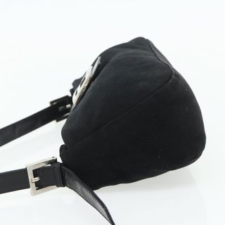 FENDI Mamma Baguette Shoulder Bag Nylon Black