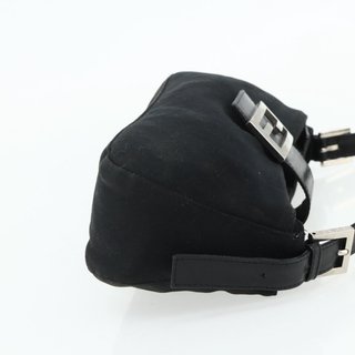 FENDI Mamma Baguette Shoulder Bag Nylon Black