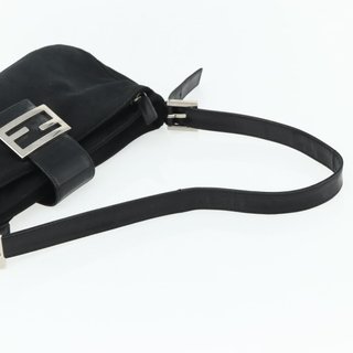 FENDI Mamma Baguette Shoulder Bag Nylon Black
