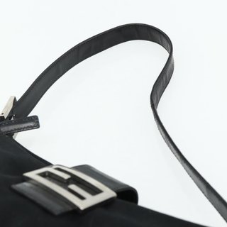 FENDI Mamma Baguette Shoulder Bag Nylon Black