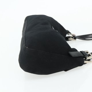 FENDI Mamma Baguette Shoulder Bag Nylon Black