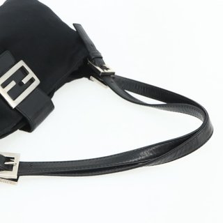 FENDI Mamma Baguette Shoulder Bag Nylon Black