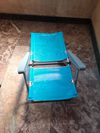 Silla de Playa Plegable Azul y Gris