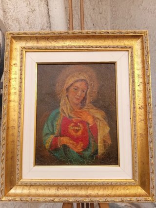 Antico dipinto olio su tela