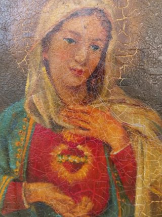 Antico dipinto olio su tela