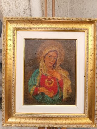 Antico dipinto olio su tela