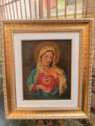 Antico dipinto olio su tela
