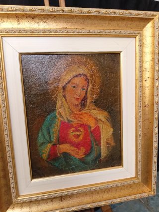 Antico dipinto olio su tela