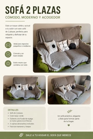 Sofa dos plazas extensible