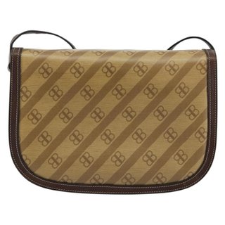 BALENCIAGA Shoulder Bag Coated Canvas Gold Beige