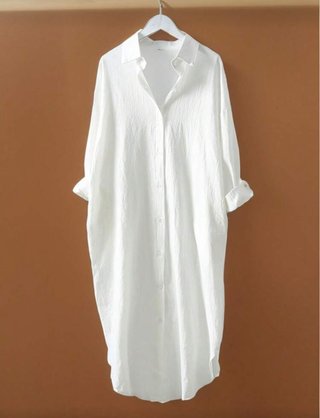 Vestido camisero blanco playa
