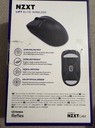 NZXT Lift Elite Ratón Inalámbrico Gaming Negro