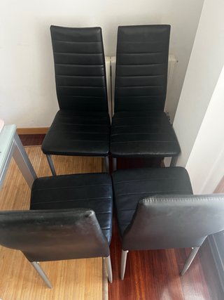 Juego de 4 sillas de comedor negras