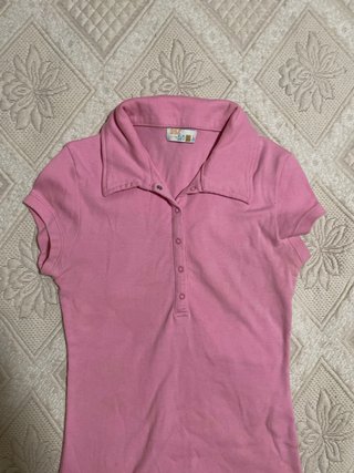 Camiseta polo rosa niña