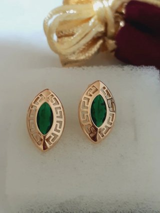 Pendientes gold filled,  Esmeralda