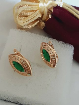 Pendientes gold filled,  Esmeralda