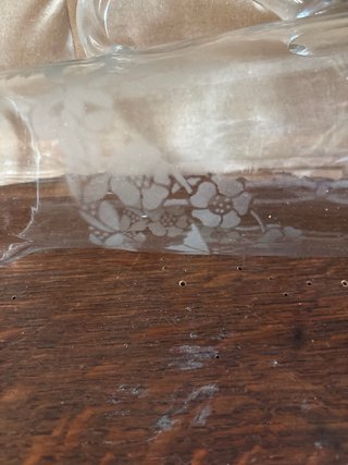 Jarra cristal antigua floral