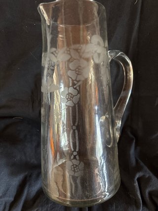 Jarra cristal antigua floral