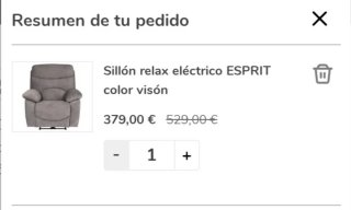 Sillón relax eléctrico gris