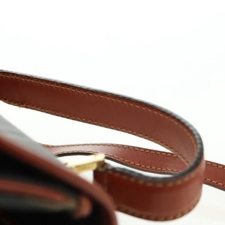 FENDI Zucca Canvas Shoulder Bag Black Brown Auth