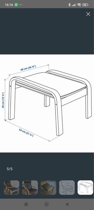 Sillón y reposapiés Poäng cuero