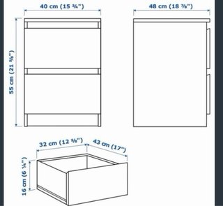 Comodini MALM Ikea (2 unità) - 30€/cadauno, 50€/coppia
