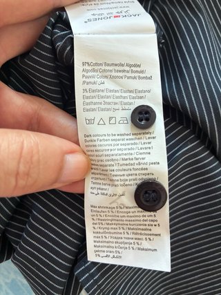 Camisa Jack & Jones Talla XL Rayas Negras Blancas
