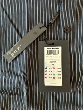 Camisa Jack & Jones Talla XL Rayas Negras Blancas