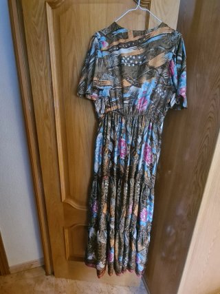 Vestido largo seda Kalam multicolor